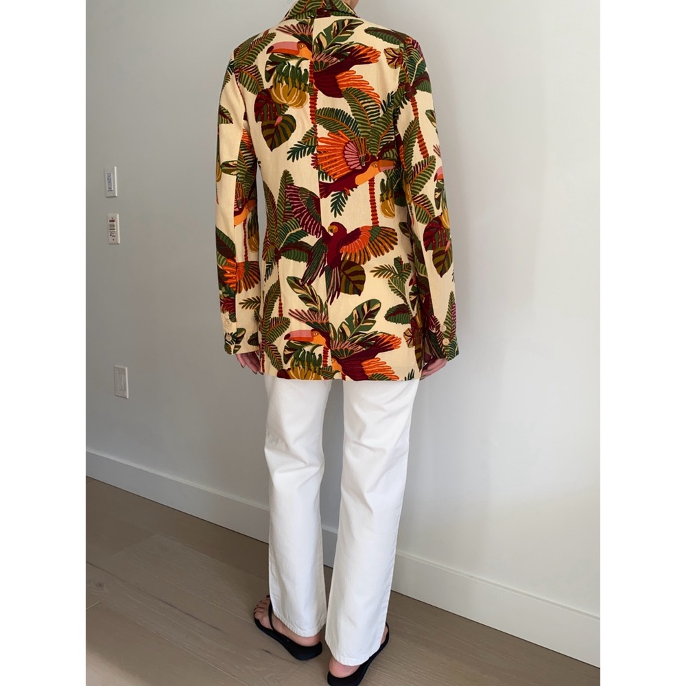 BNWT FARM Rio Tropical Cream Blazer with Green, Orange & Burgundy Print - Picture 4 of 10